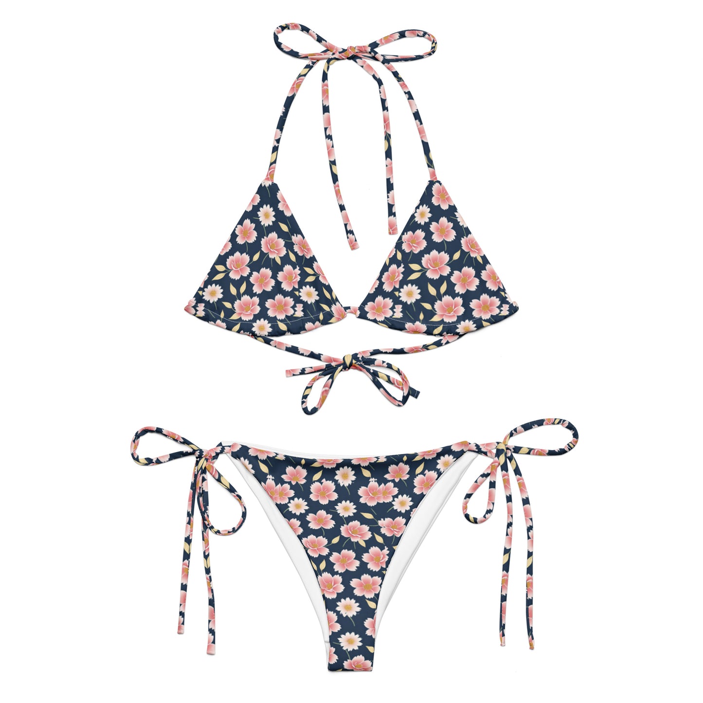 All-over print recycled string bikini