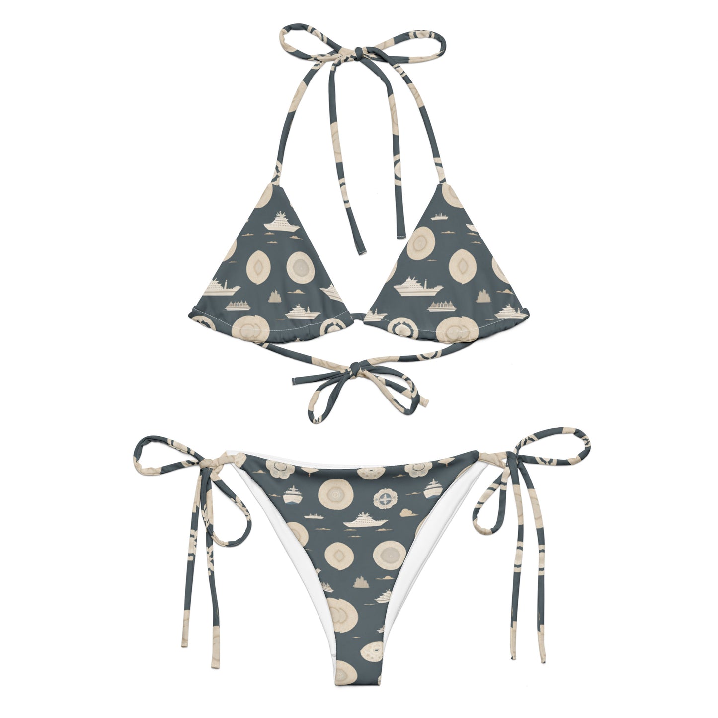 All-over print recycled string bikini