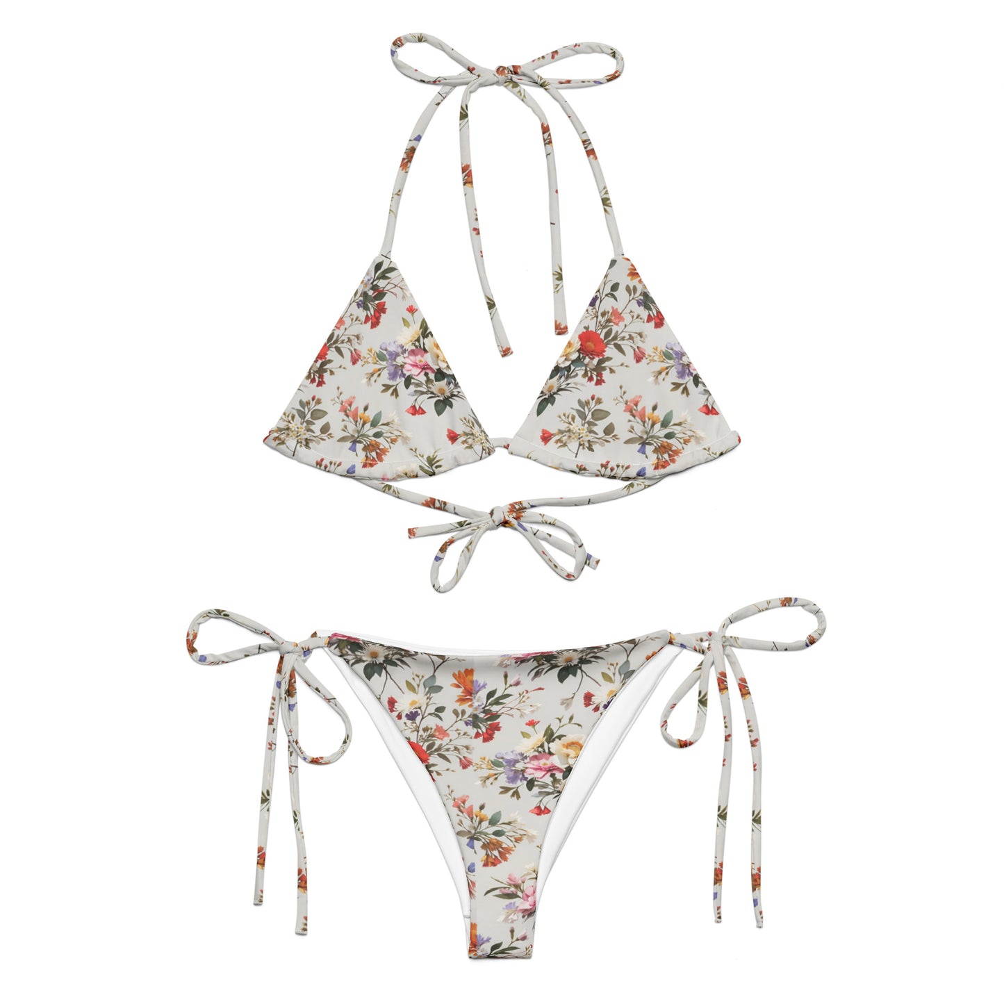 All-over print recycled string bikini