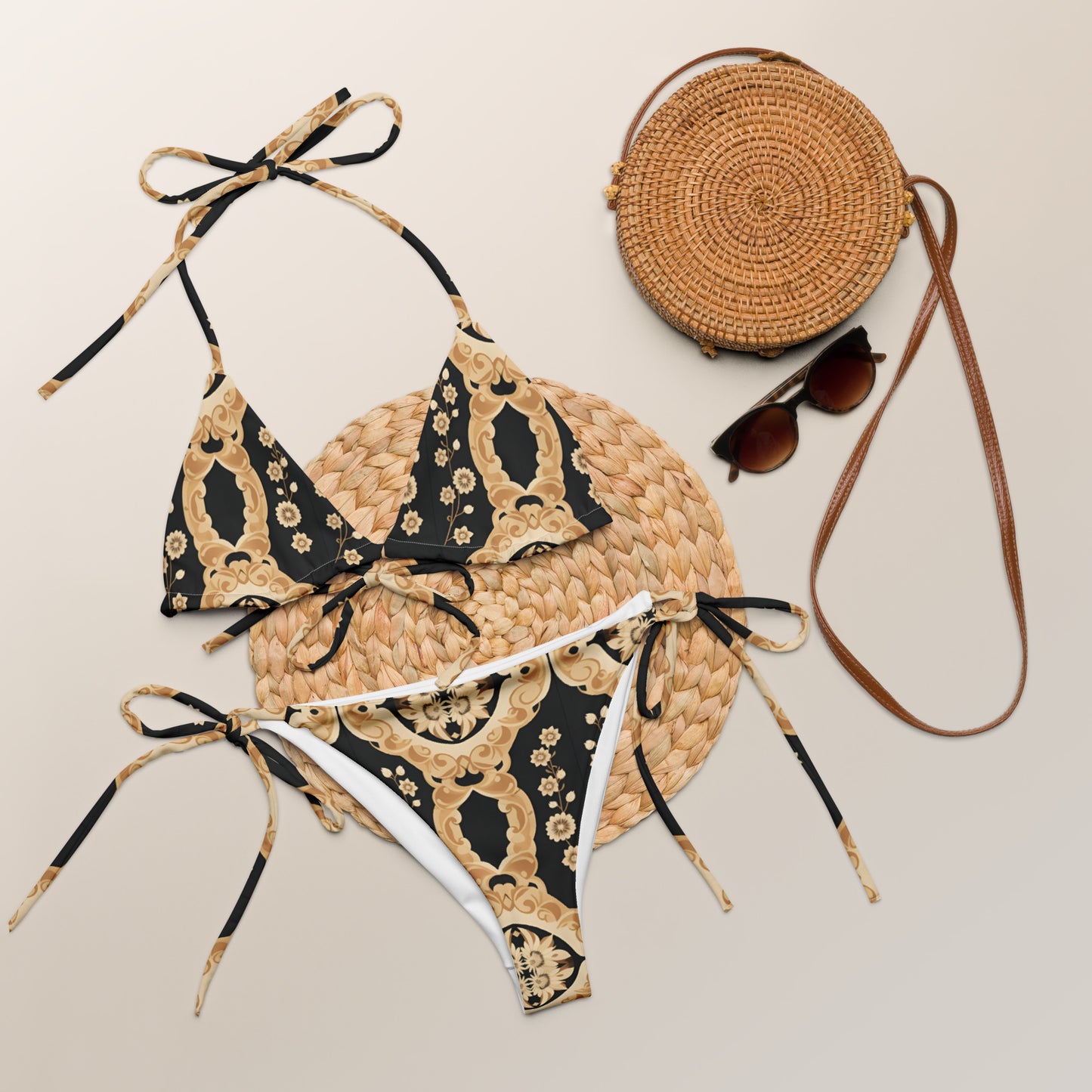 All-over print recycled string bikini