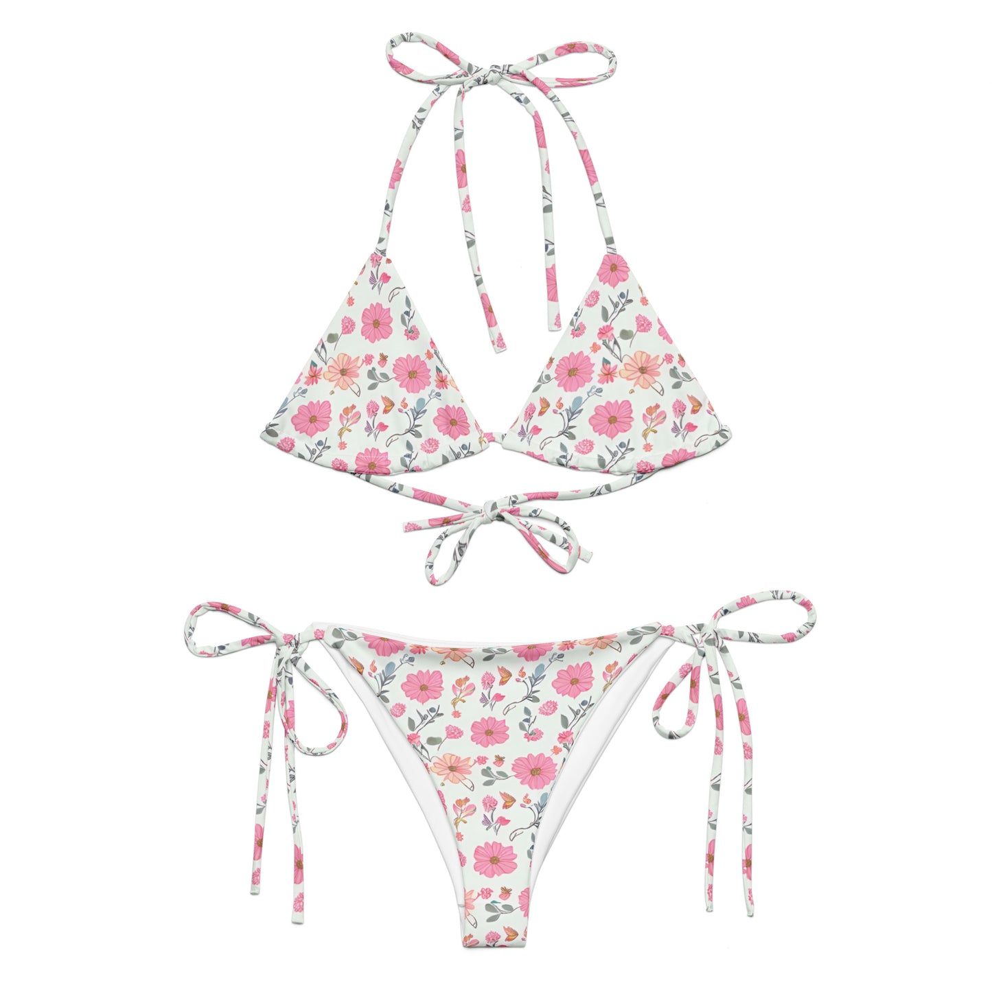 All-over print recycled string bikini