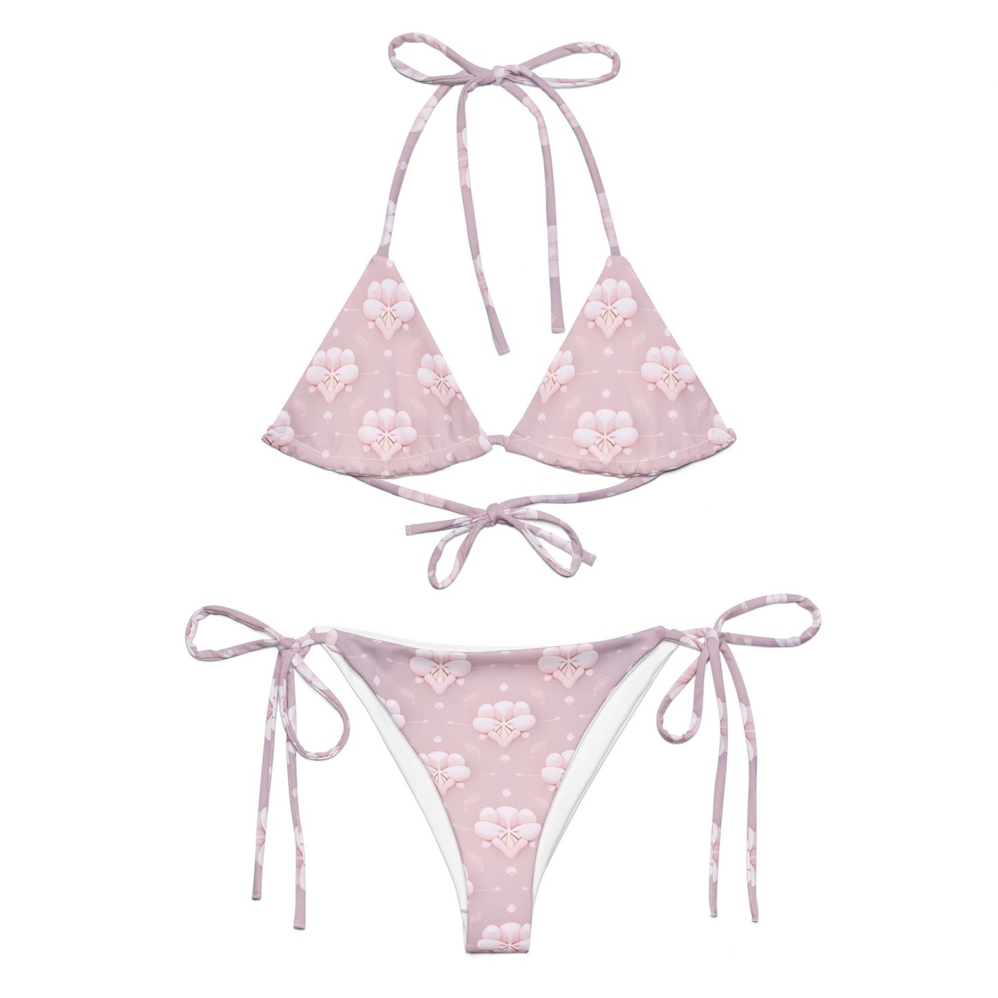 All-over print recycled string bikini