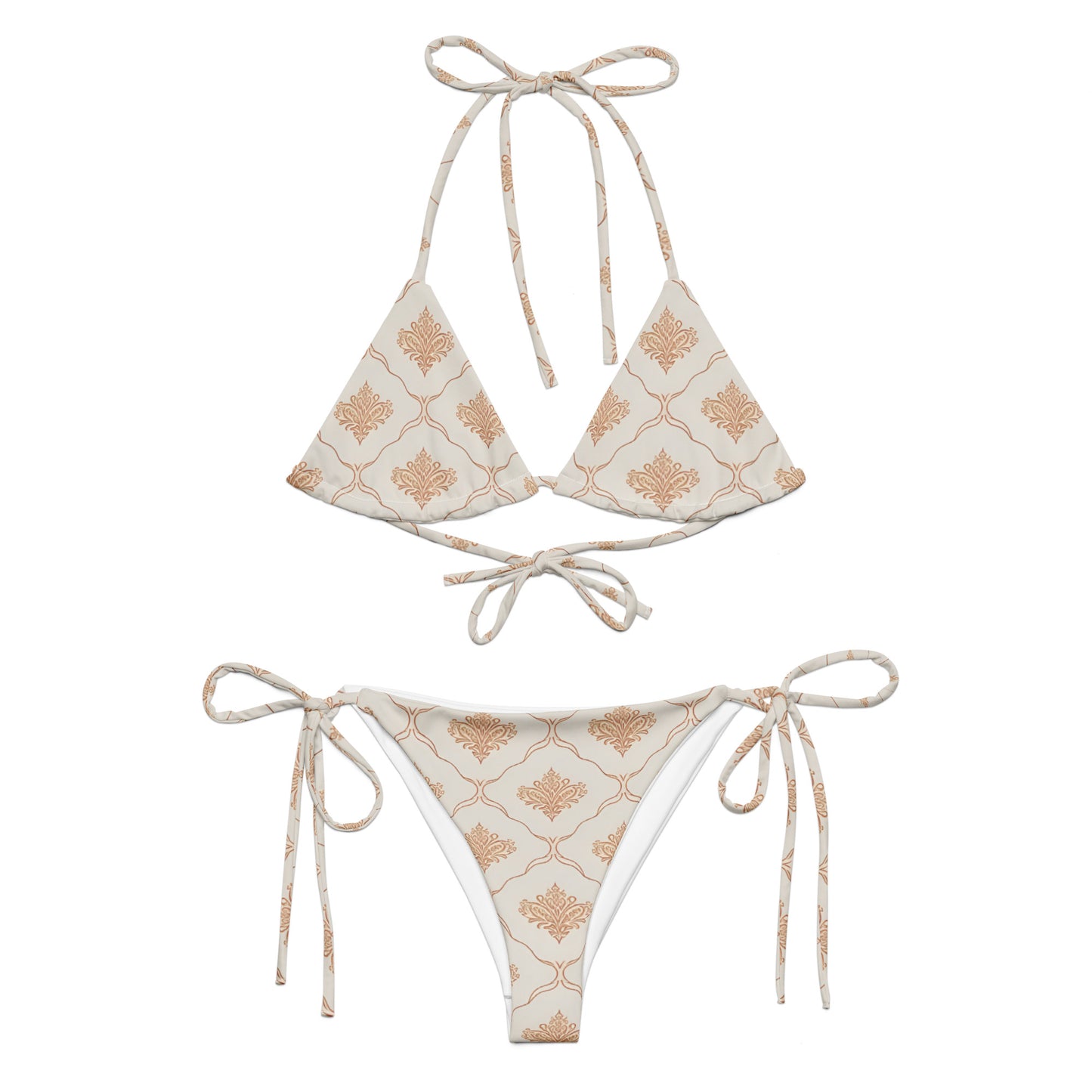 All-over print recycled string bikini