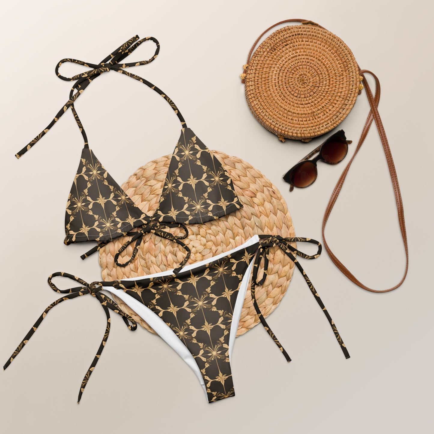 All-over print recycled string bikini