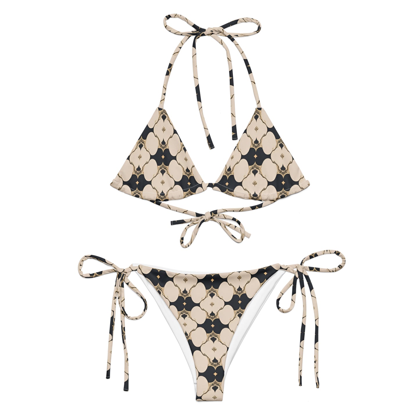 All-over print recycled string bikini