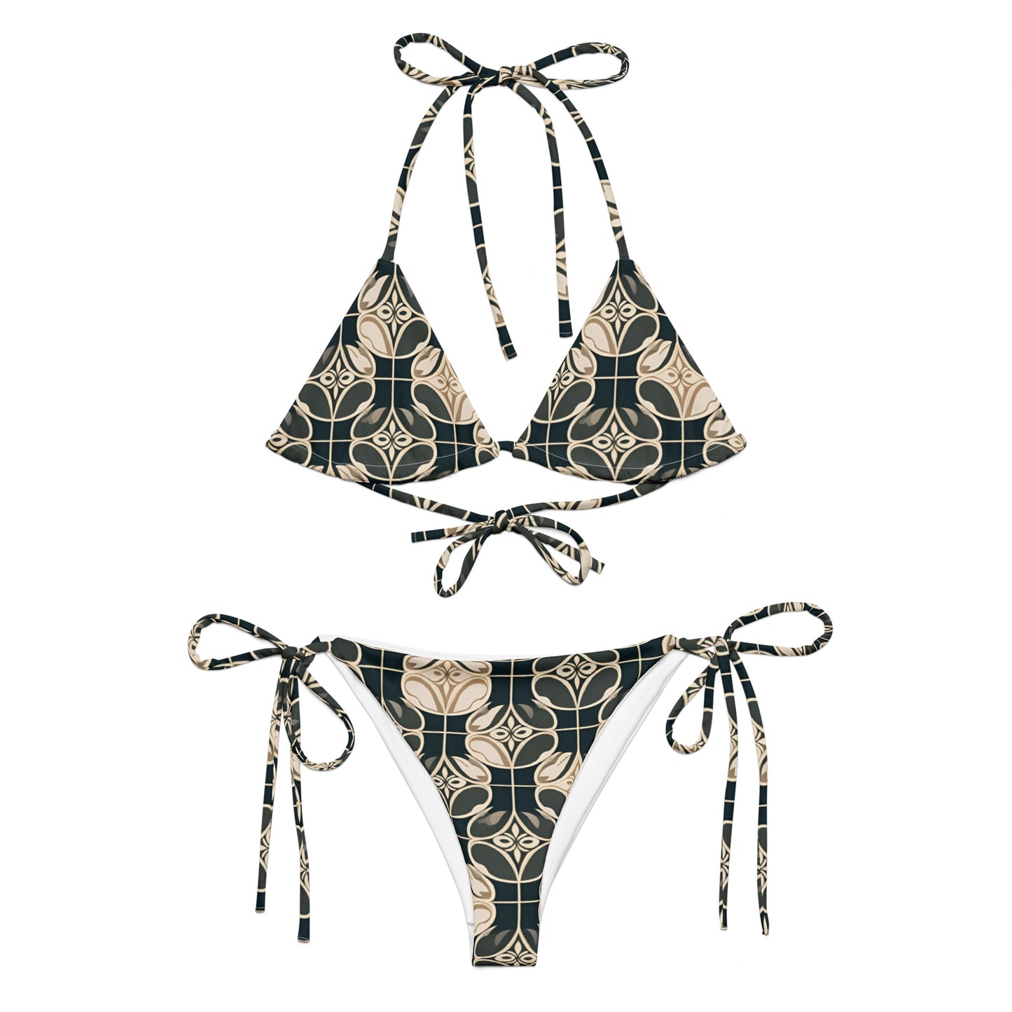 All-over print recycled string bikini