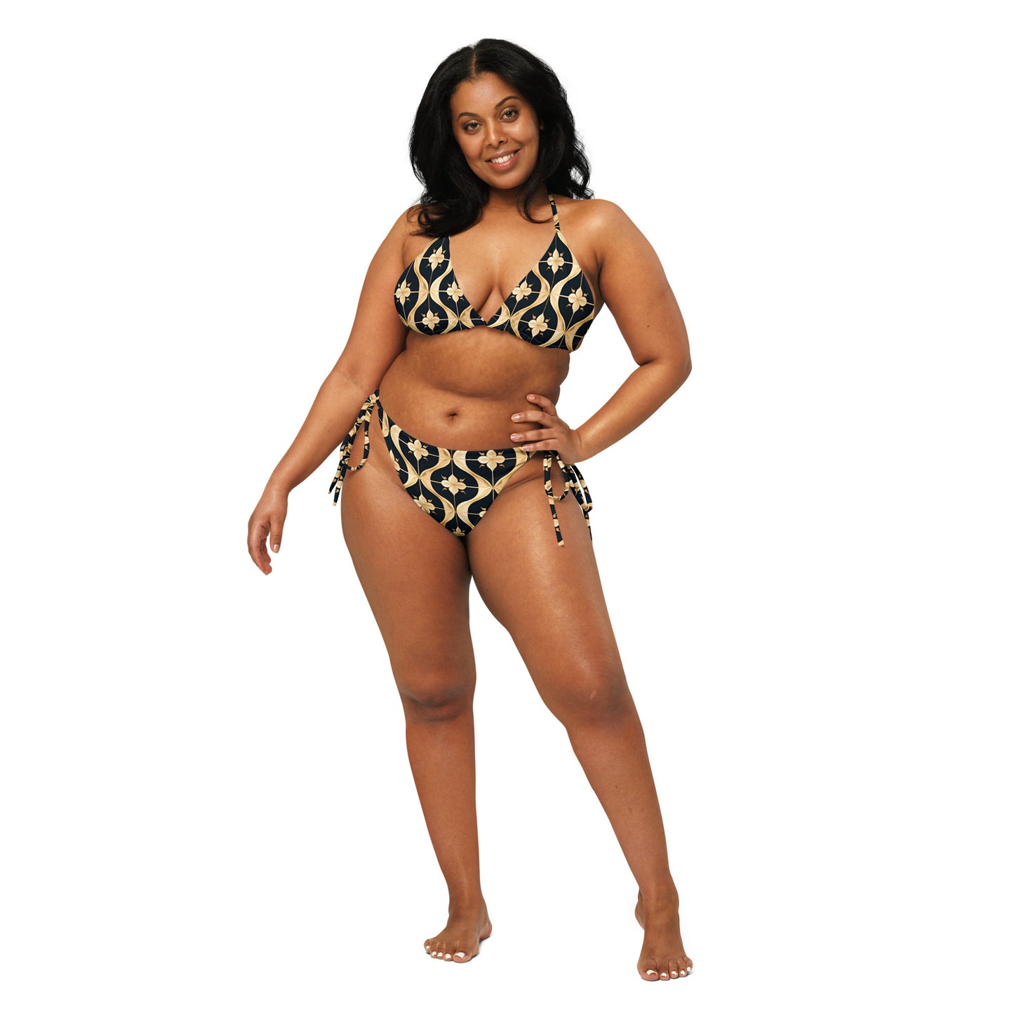 All-over print recycled string bikini