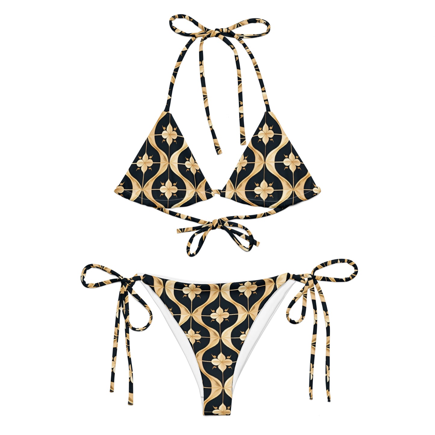 All-over print recycled string bikini