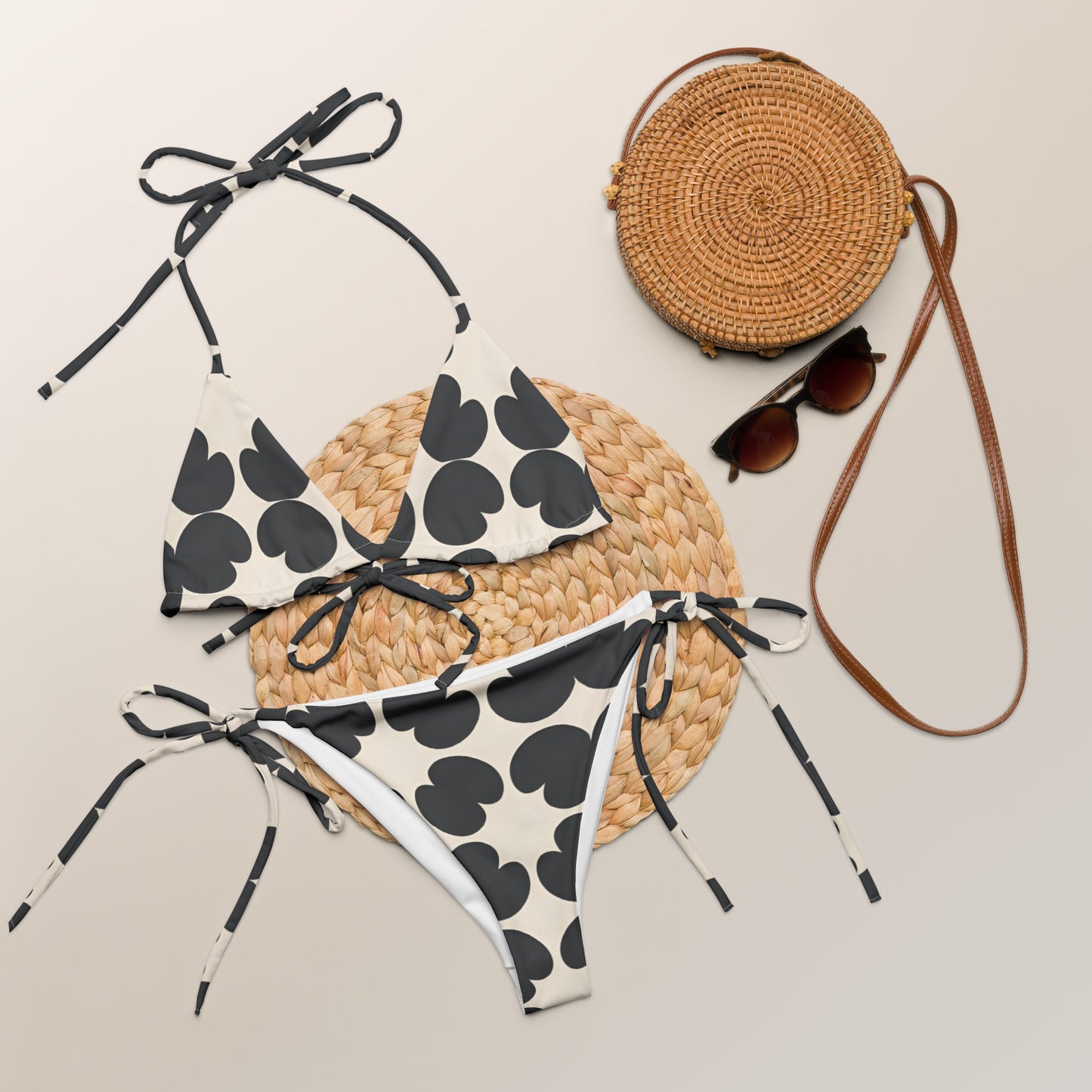 All-over print recycled string bikini