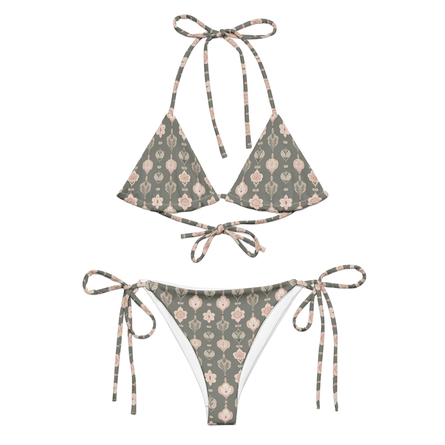 All-over print recycled string bikini