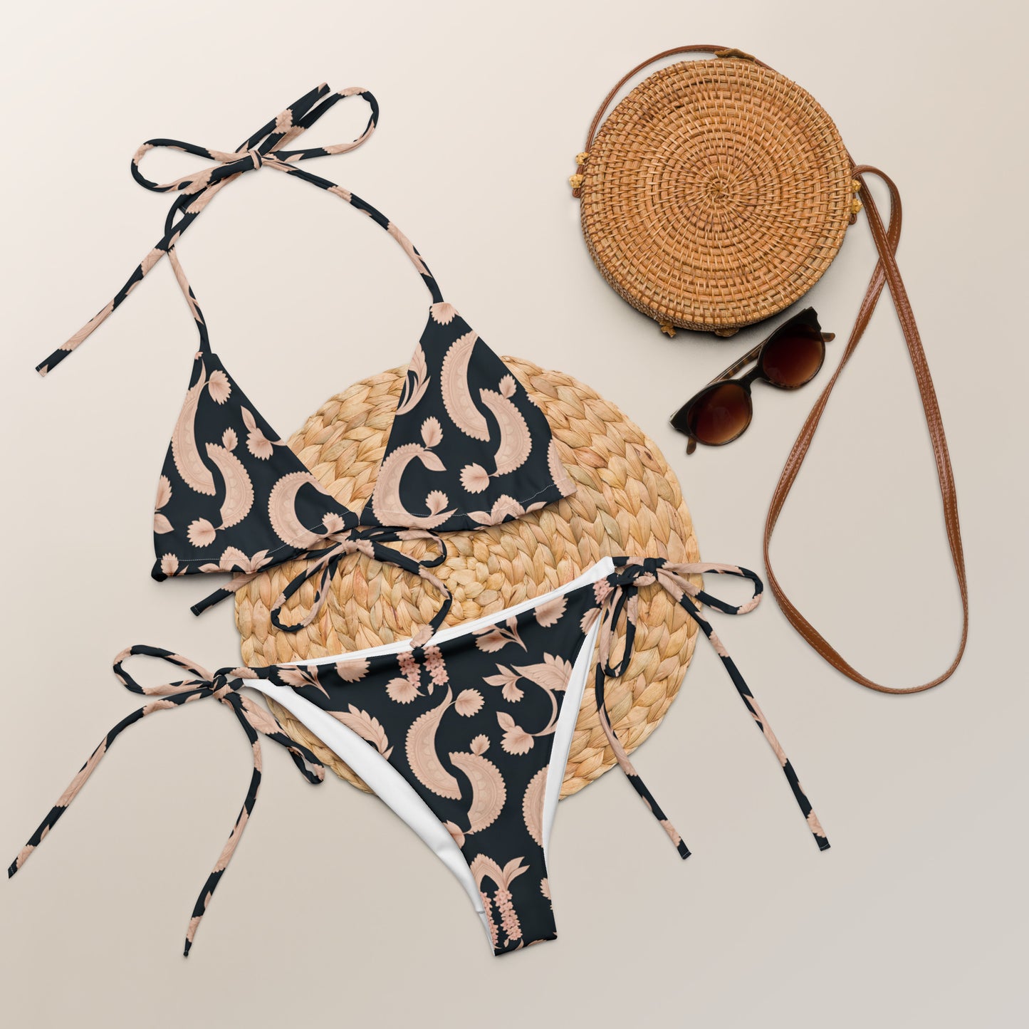 All-over print recycled string bikini