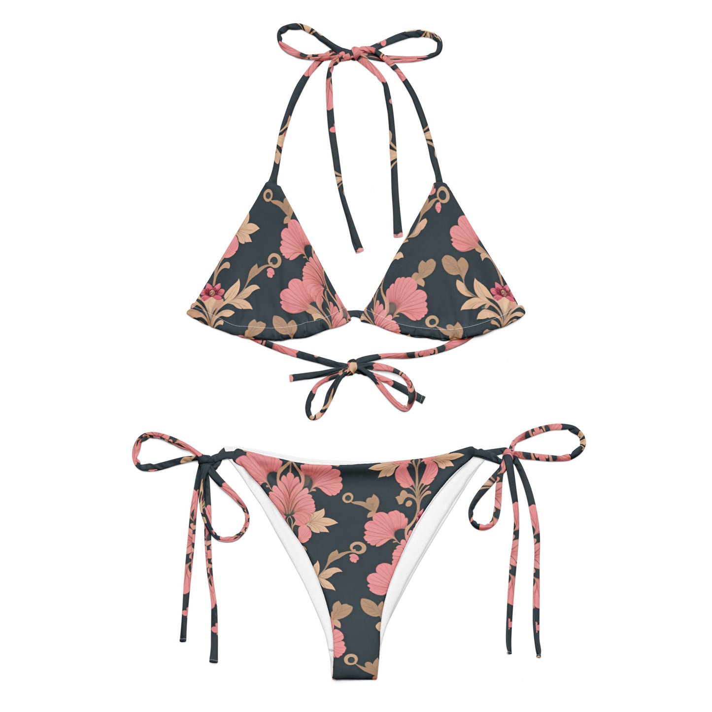 All-over print recycled string bikini