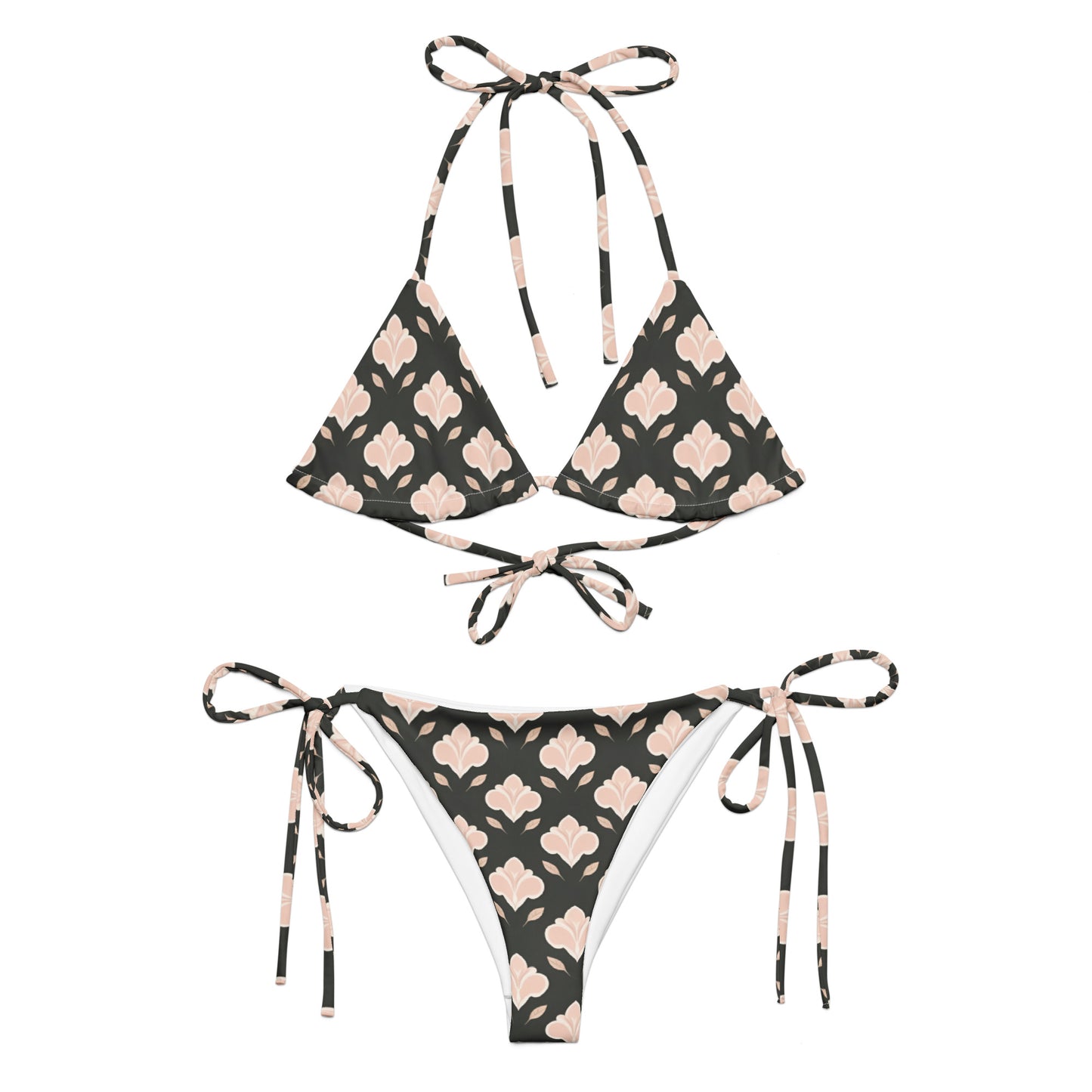 All-over print recycled string bikini