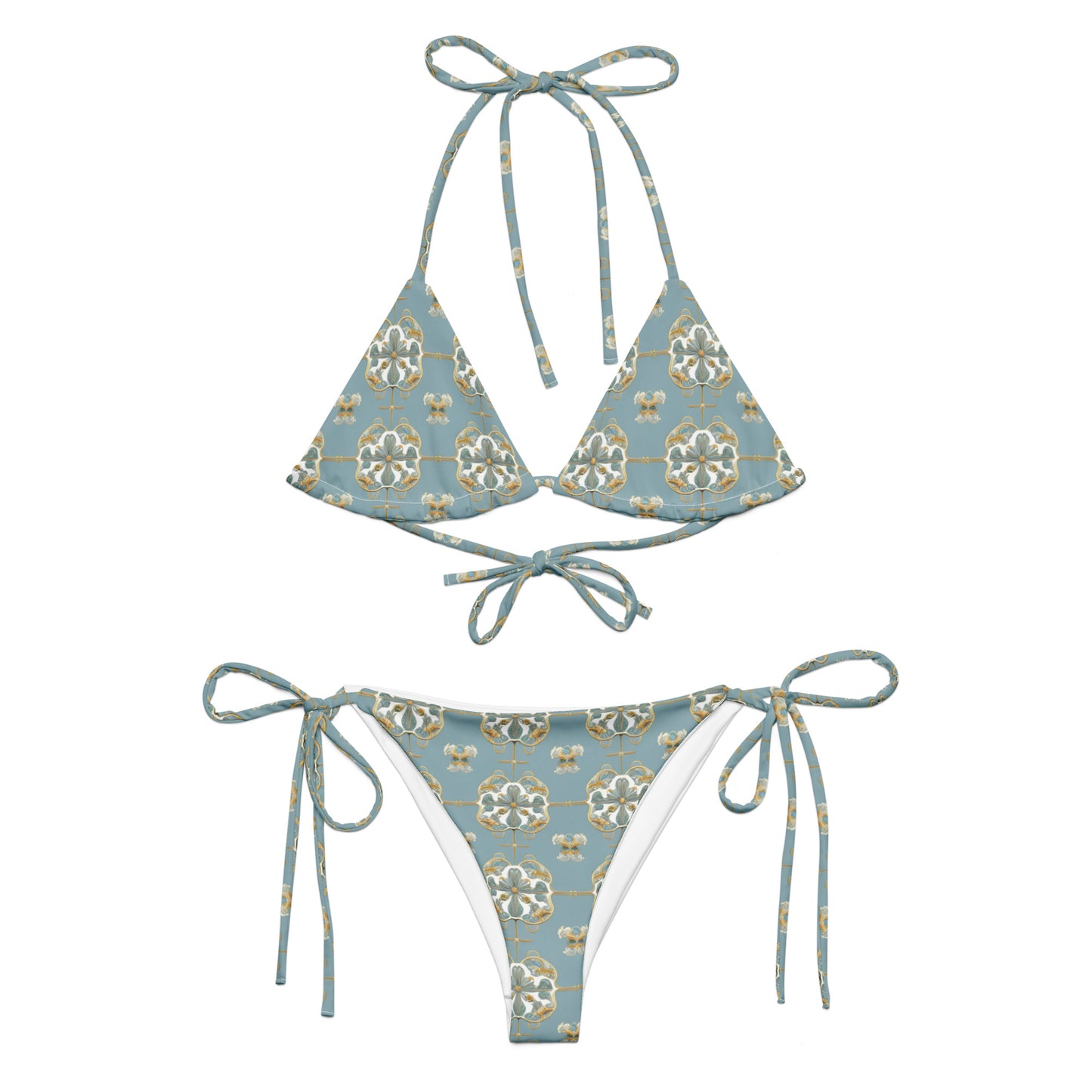 All-over print recycled string bikini