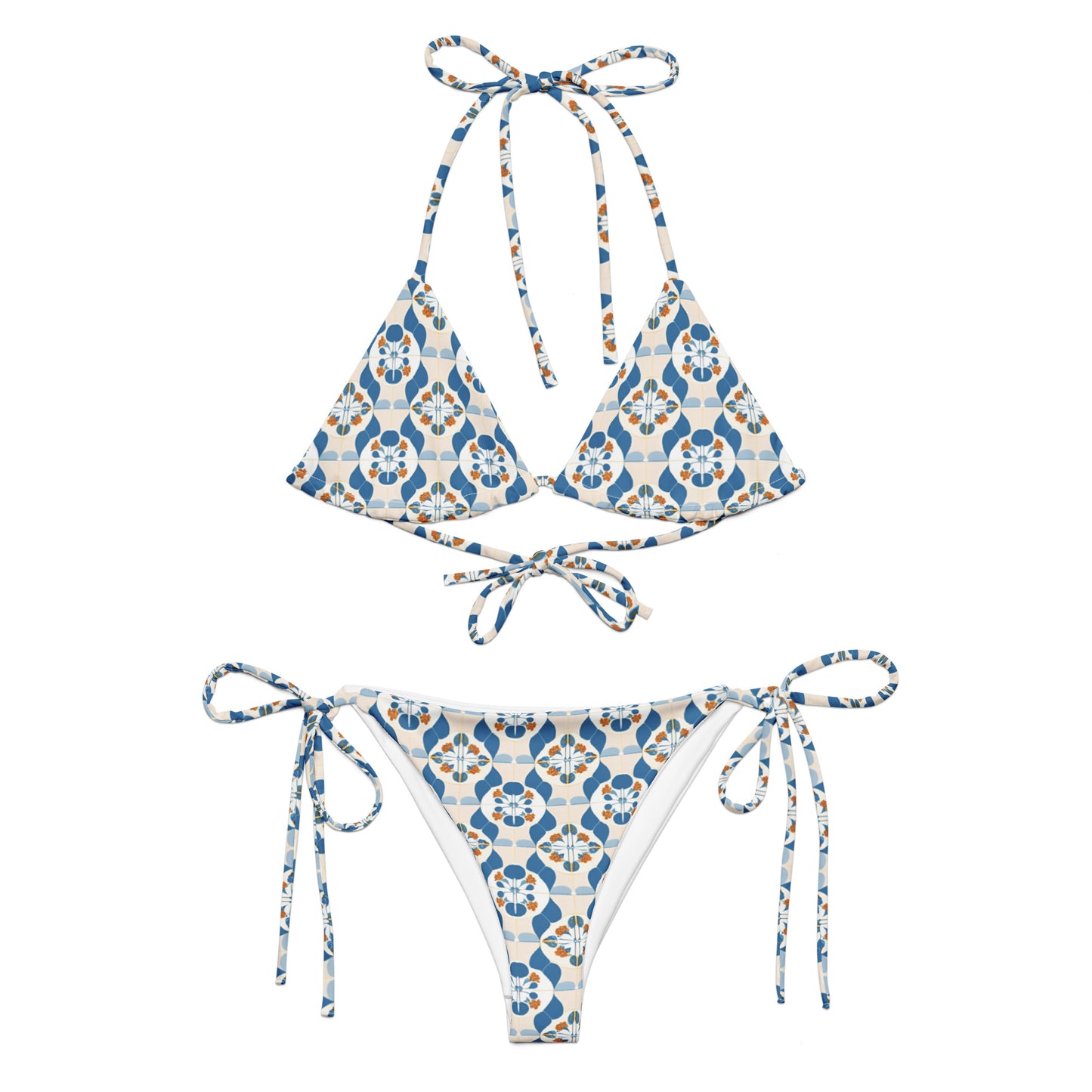 All-over print recycled string bikini