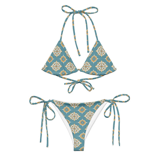 All-over print recycled string bikini