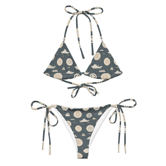 All-over print recycled string bikini