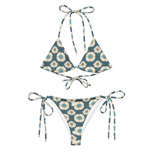 All-over print recycled string bikini