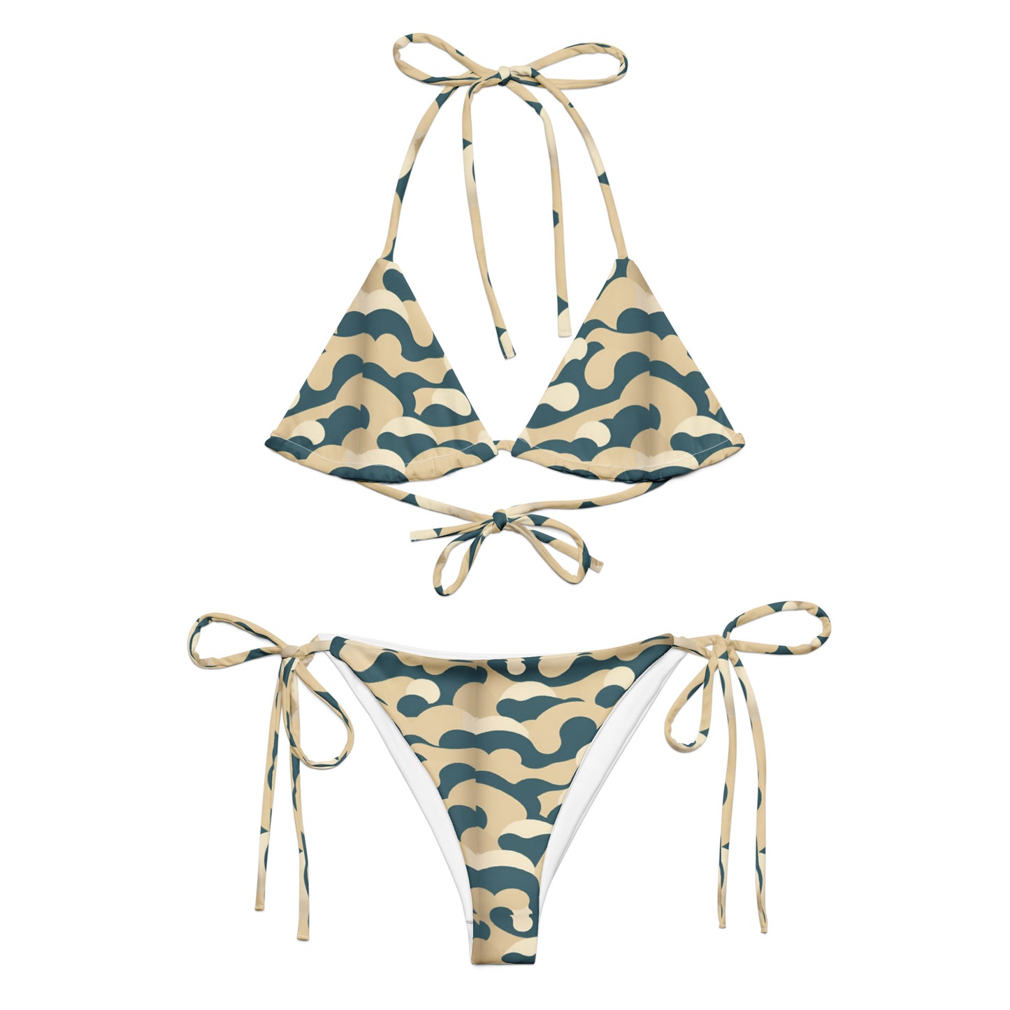 All-over print recycled string bikini