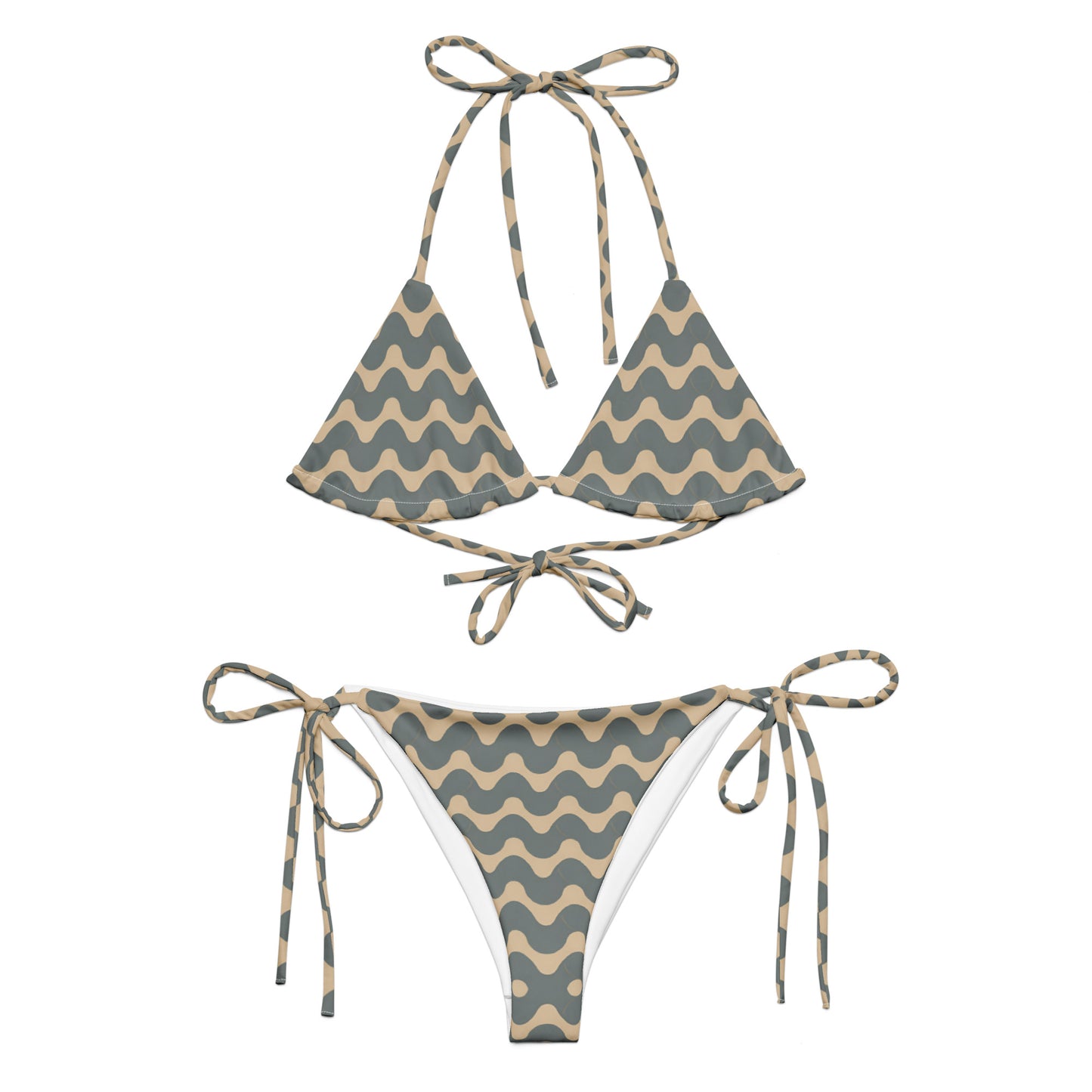 All-over print recycled string bikini