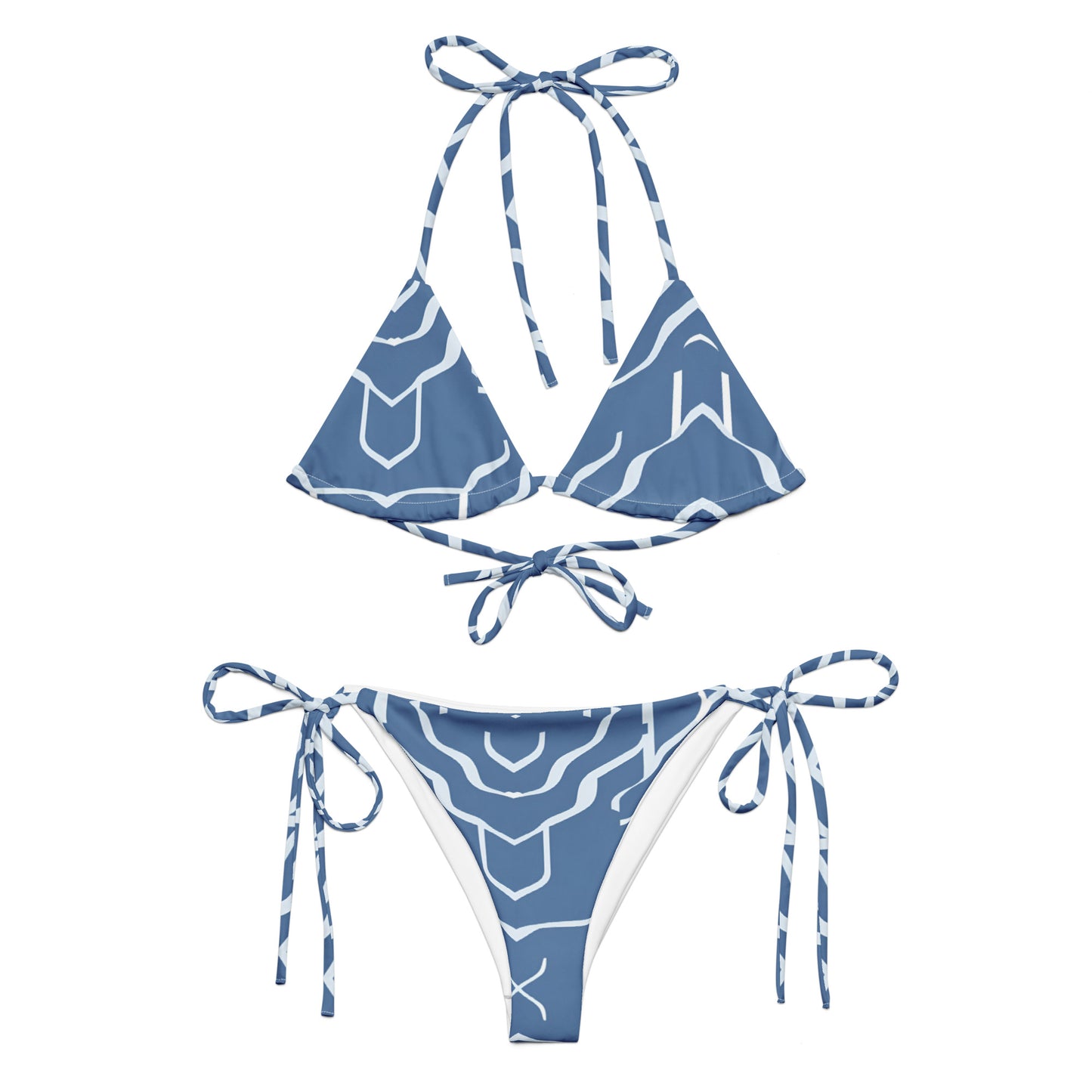 All-over print recycled string bikini