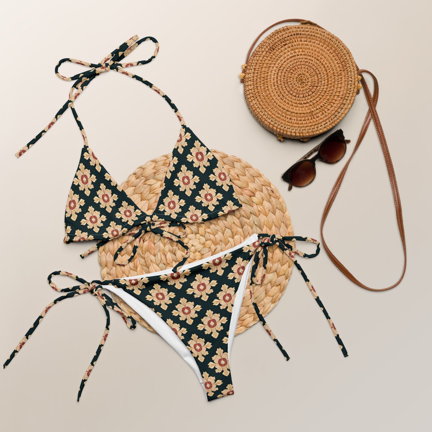 All-over print recycled string bikini