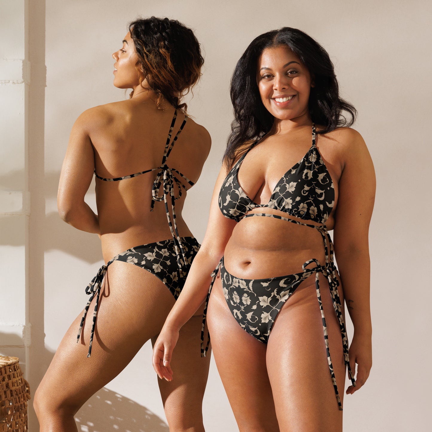 All-over print recycled string bikini