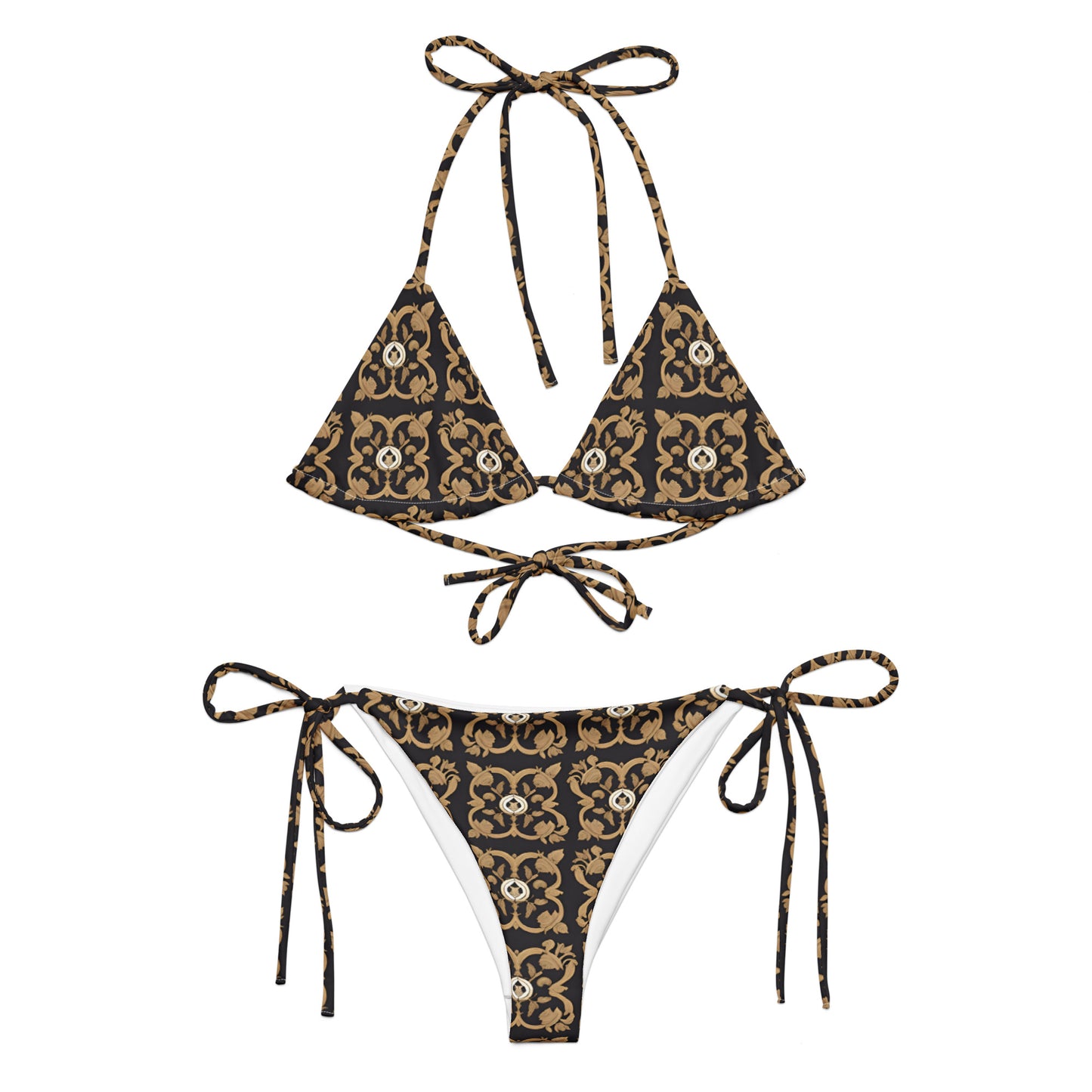 All-over print recycled string bikini