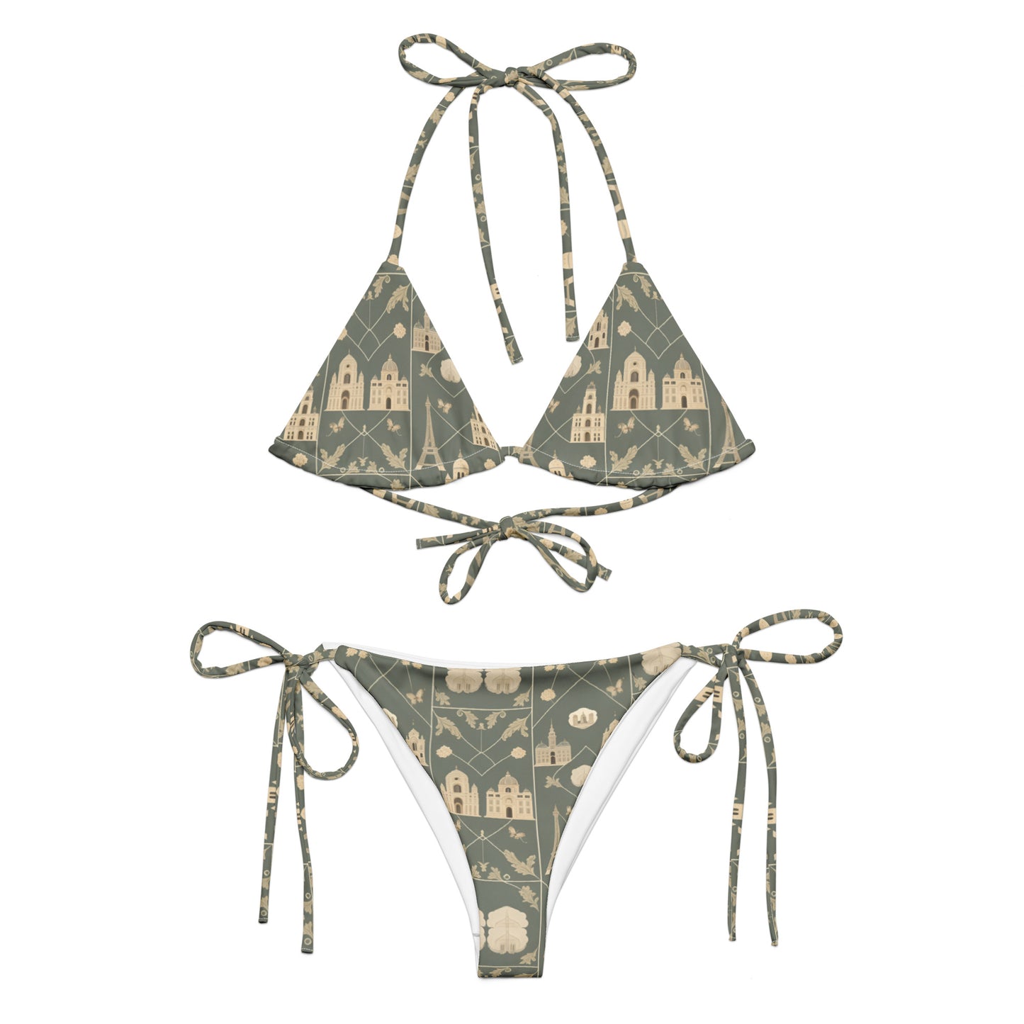 All-over print recycled string bikini