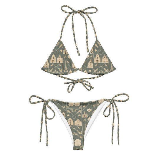 All-over print recycled string bikini