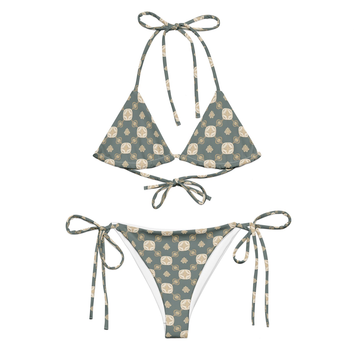 All-over print recycled string bikini