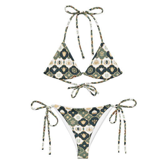 All-over print recycled string bikini