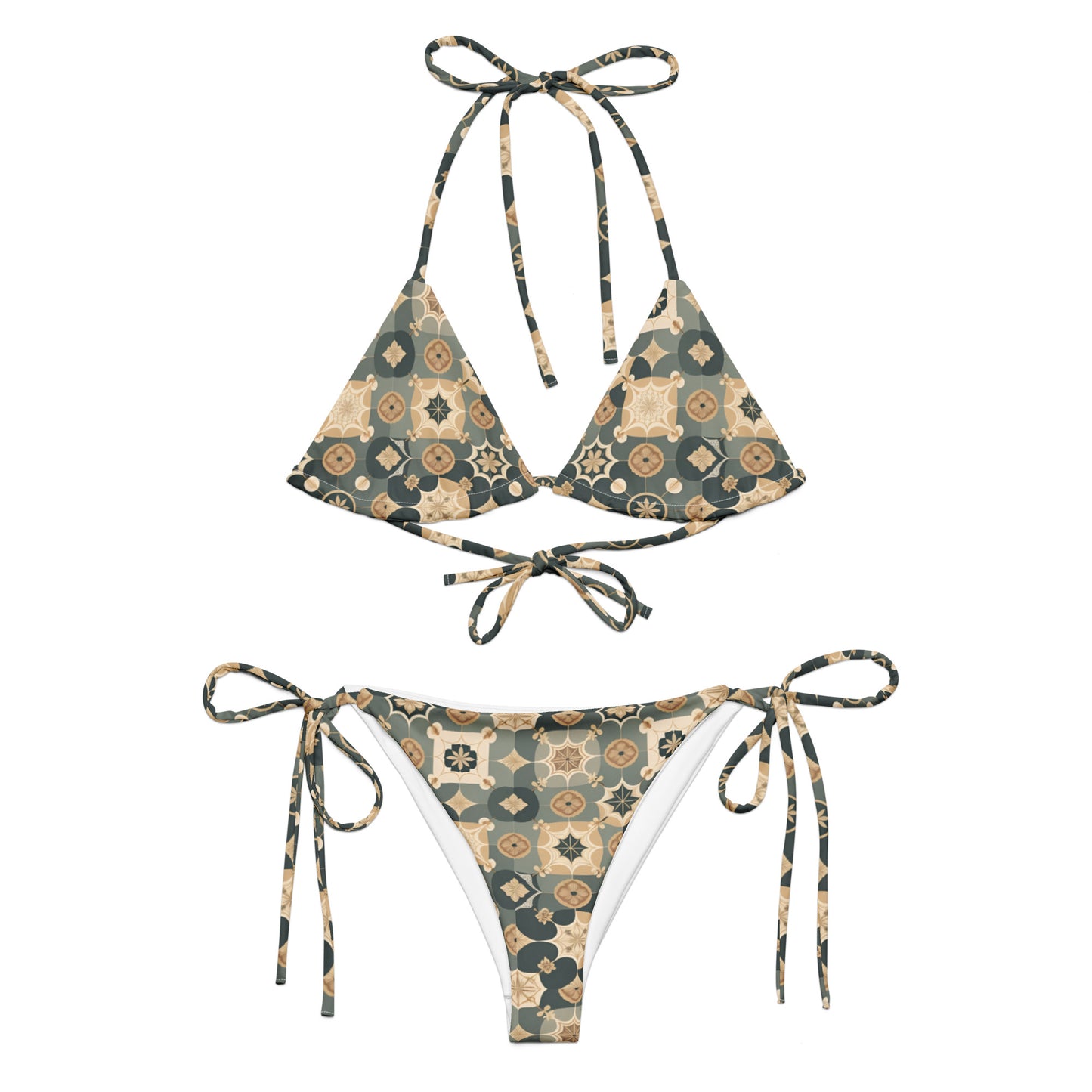 All-over print recycled string bikini