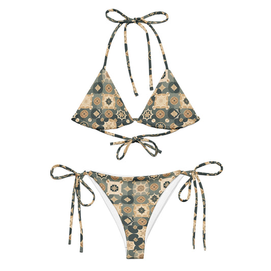 All-over print recycled string bikini