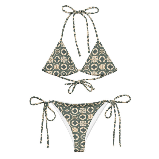 All-over print recycled string bikini