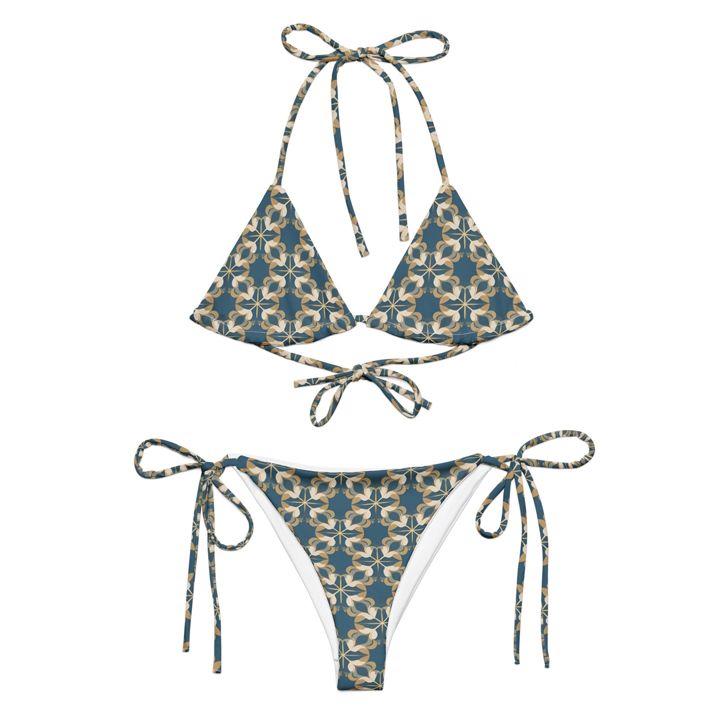 All-over print recycled string bikini