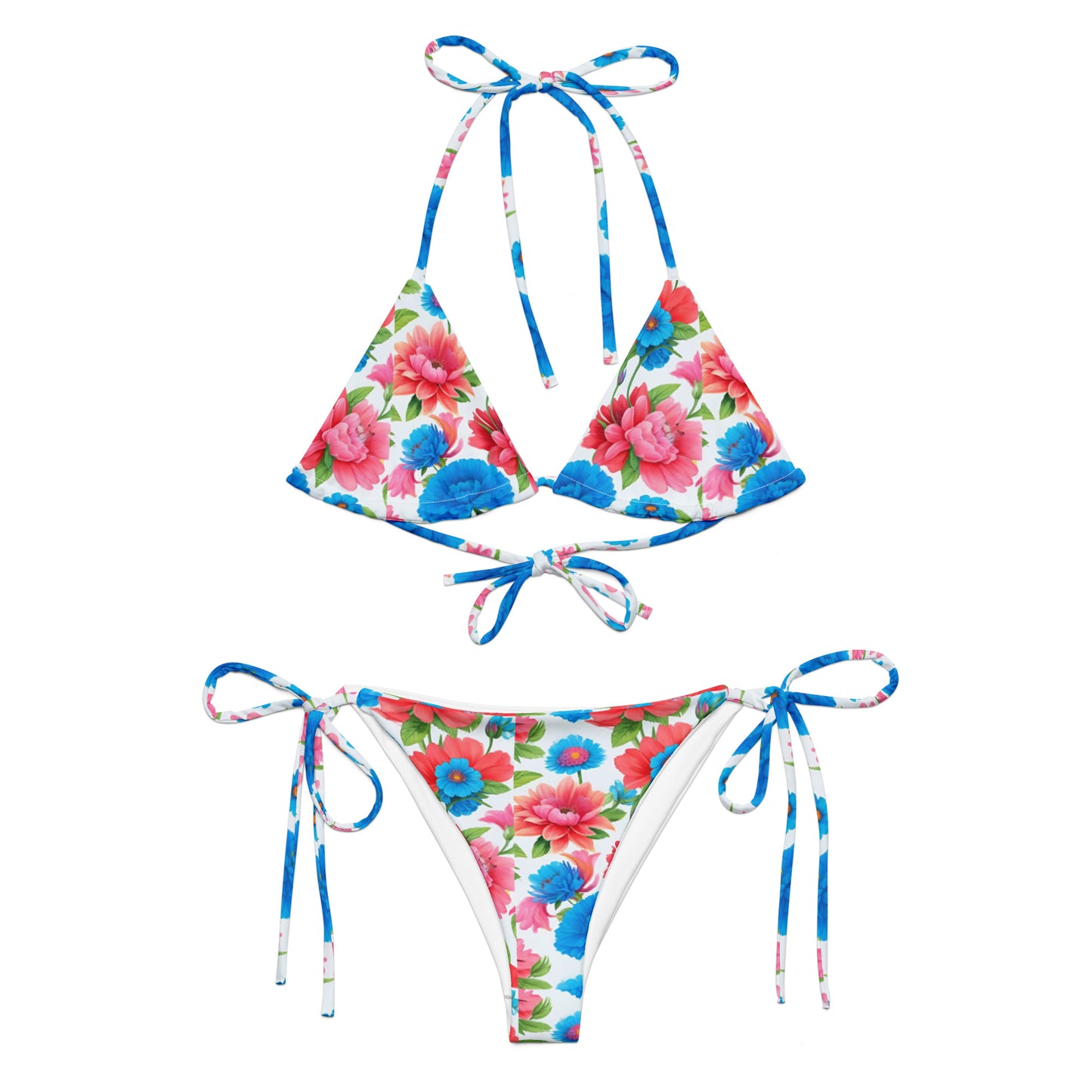 All-over print recycled string bikini