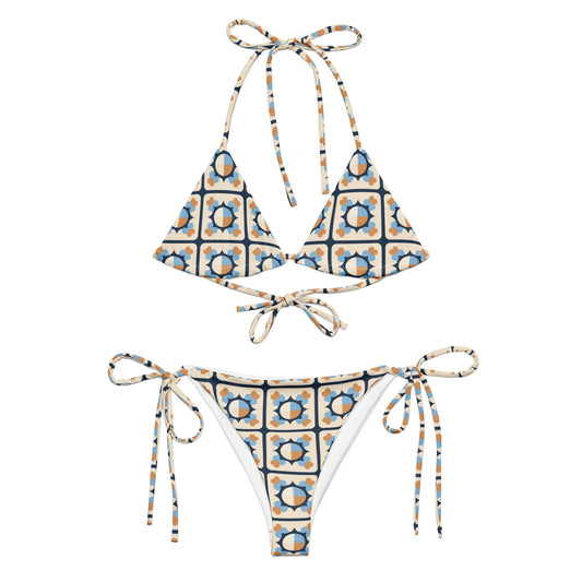 All-over print recycled string bikini