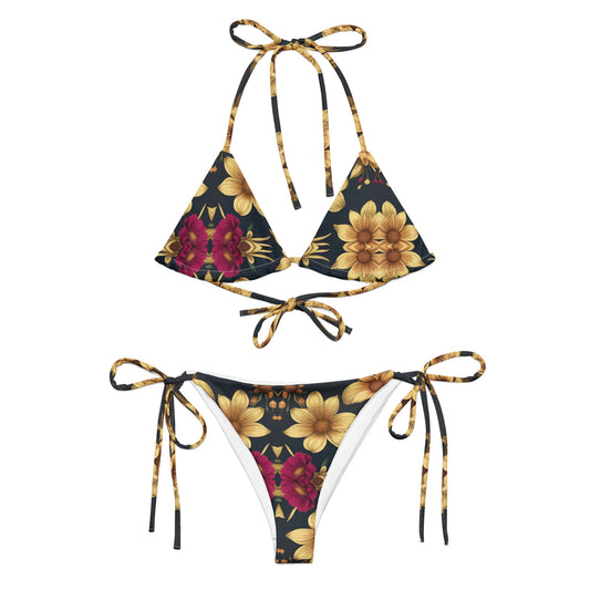 All-over print recycled string bikini