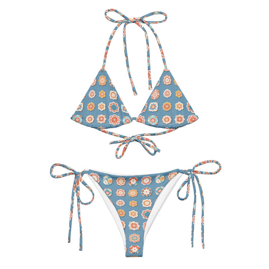 All-over print recycled string bikini