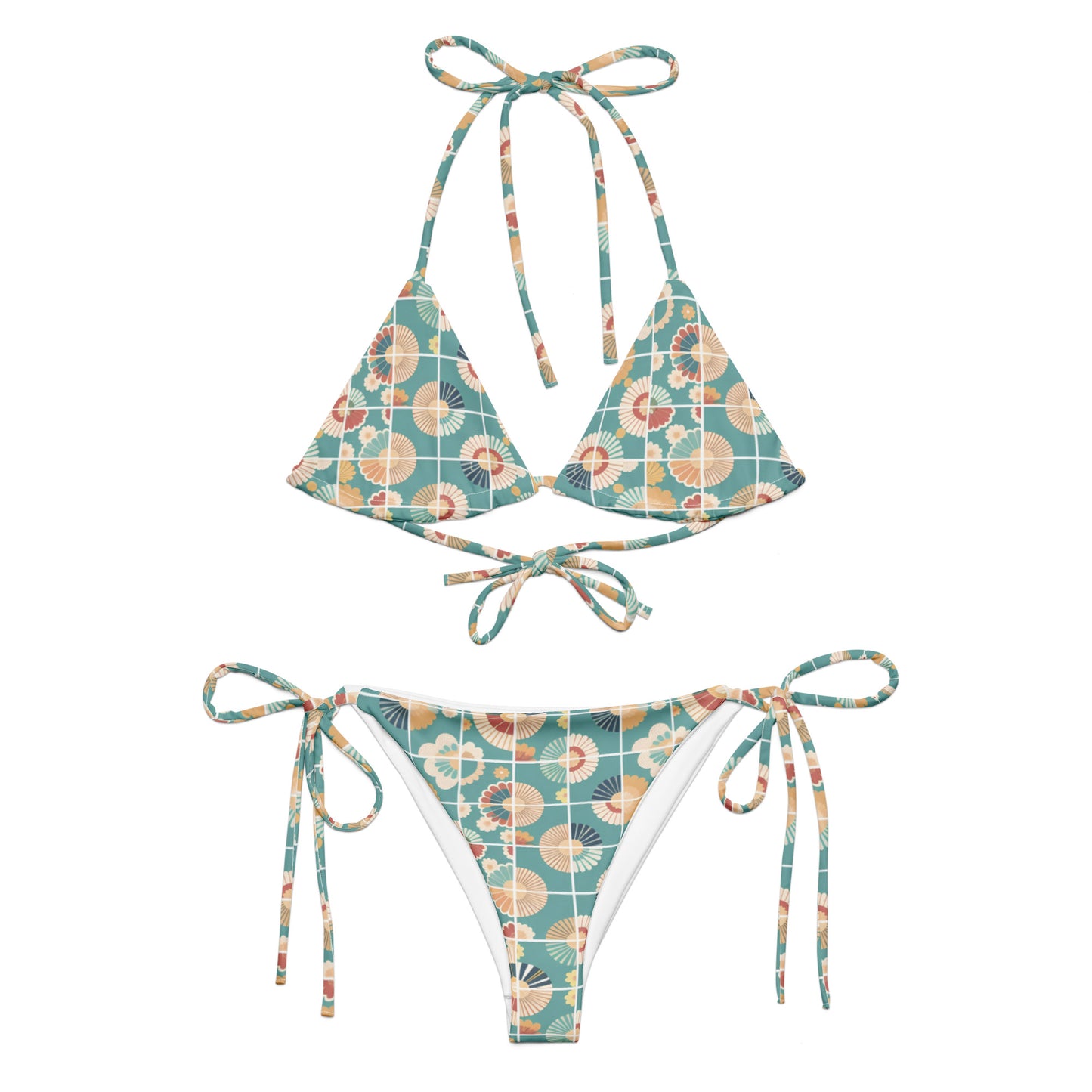 All-over print recycled string bikini