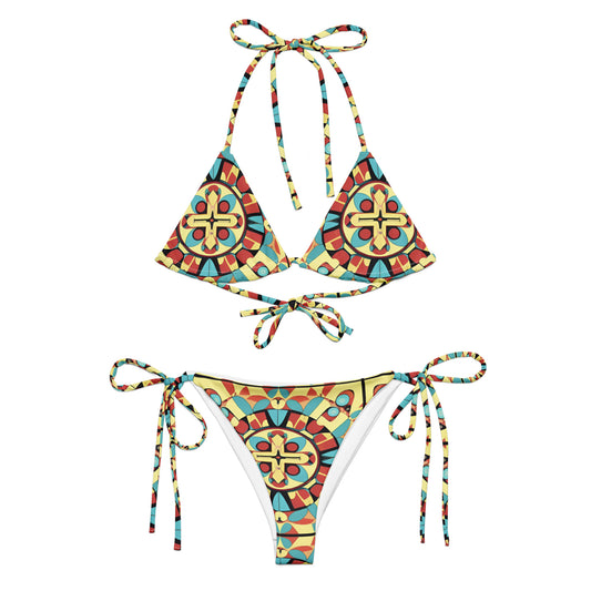 All-over print recycled string bikini