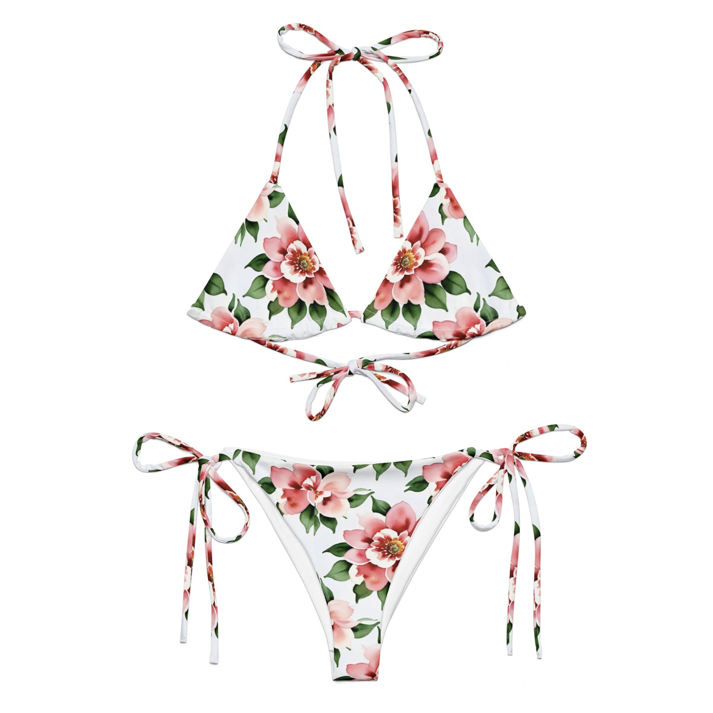 All-over print recycled string bikini