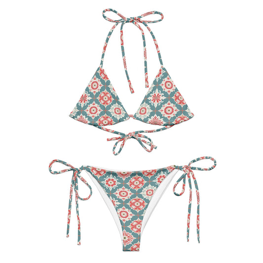 All-over print recycled string bikini