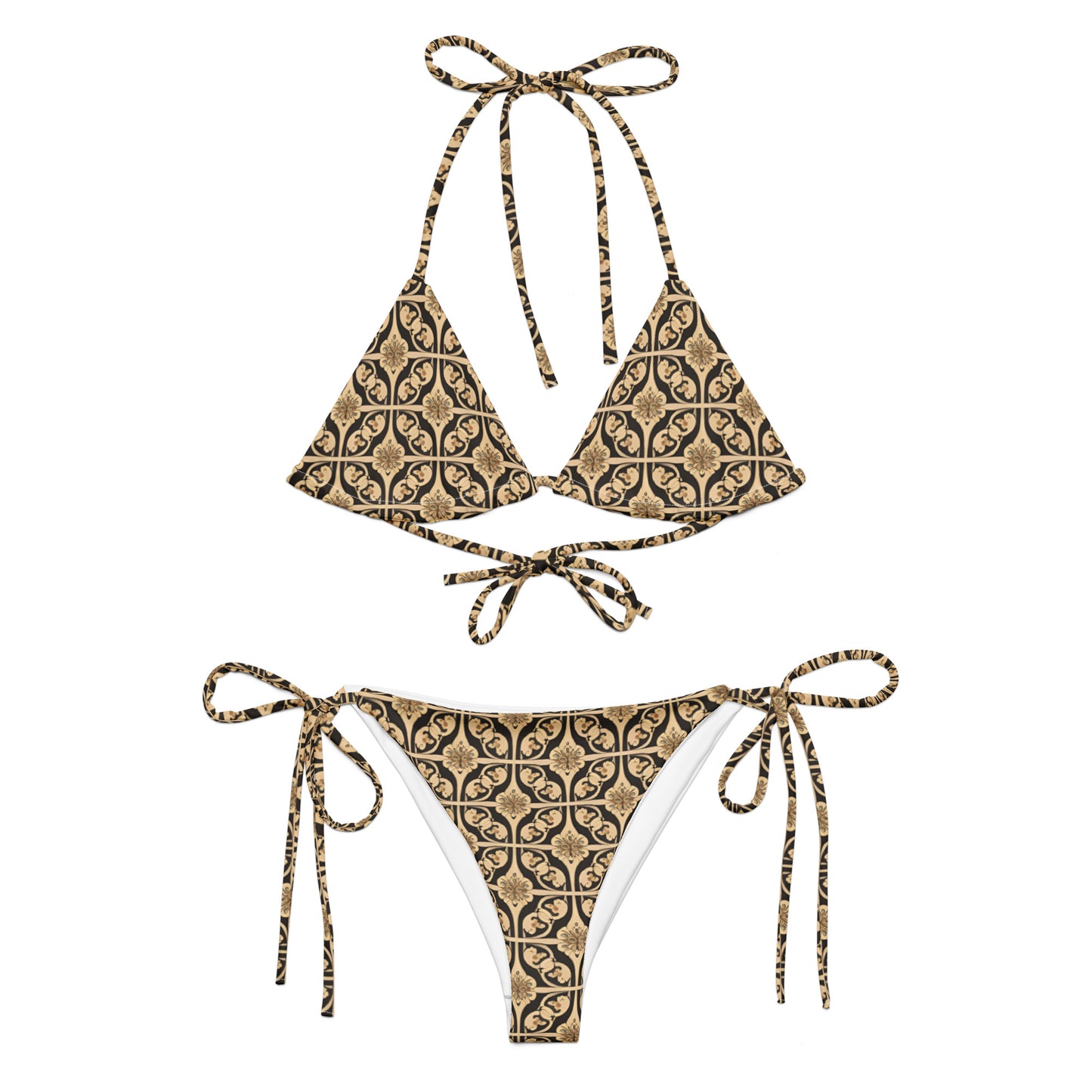 All-over print recycled string bikini