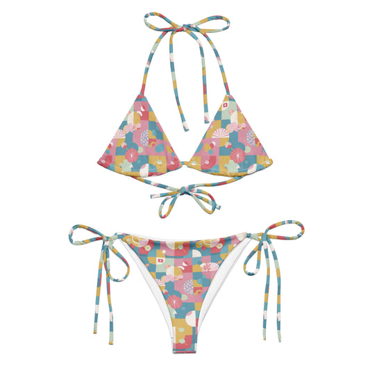 All-over print recycled string bikini