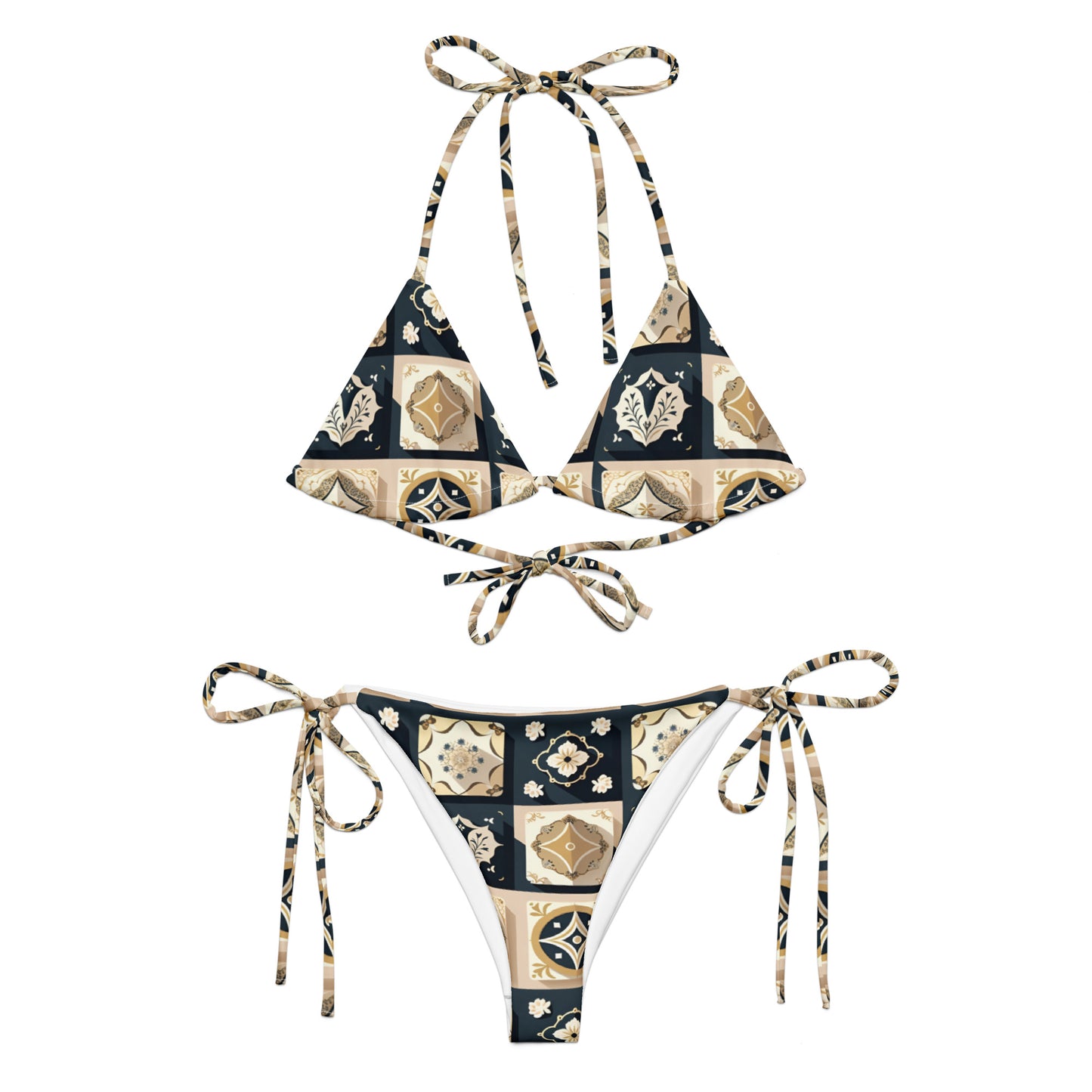 All-over print recycled string bikini