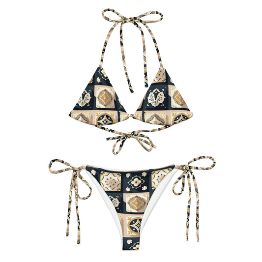 All-over print recycled string bikini