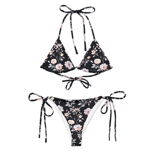 All-over print recycled string bikini