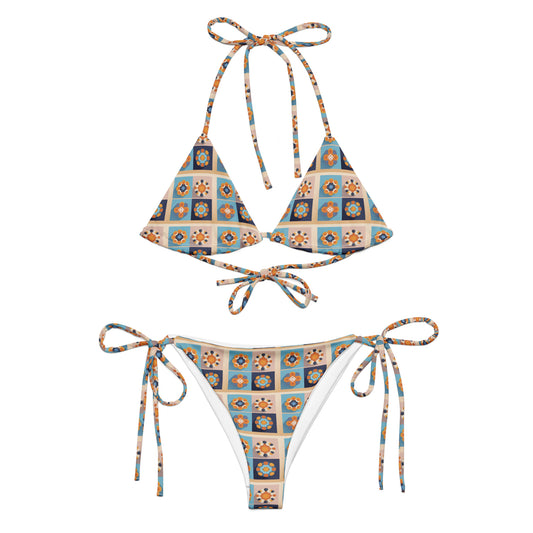 All-over print recycled string bikini